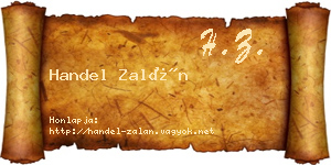 Handel Zalán névjegykártya